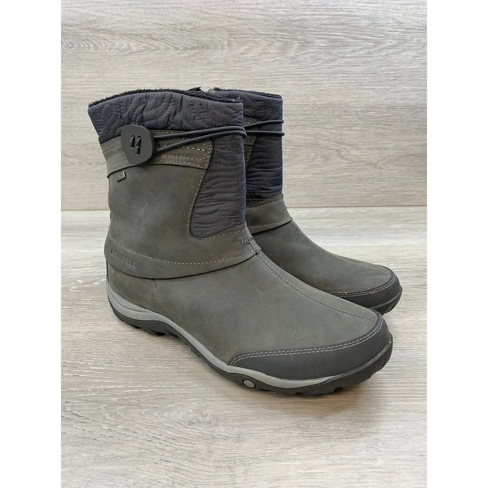 Merrell Aurora Tall Ice Women's Winter Boots Waterproof Grizzle Grey 10 Shoes